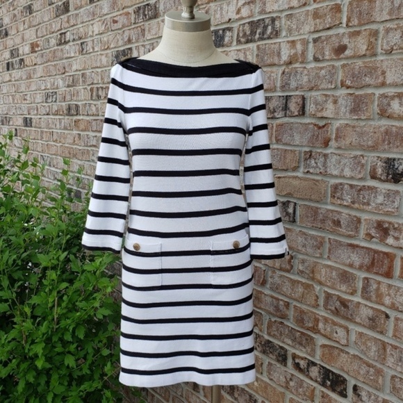 Kate Spade Striped Boat Neck Long Sleeves Dress XS - Picture 1 of 8